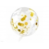 Balon transparentny konfetti złote 45 cm